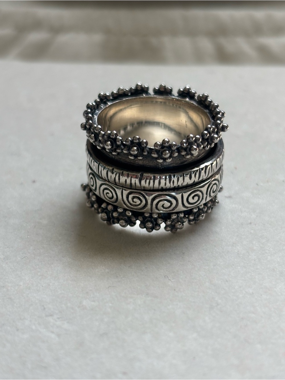 Sundance catalog sterling silver spinner ring.